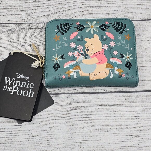 NWT Loungefly Disney Pooh Floral Embroidered Wallet - Picture 1 of 3